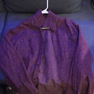 Maroon Dickies long-sleeve, button-up